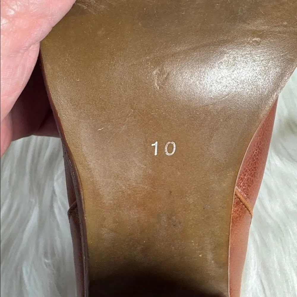 Jeffrey Campbell Ibiza Cognac Brown Leather Ankle Booties Sz 10‎